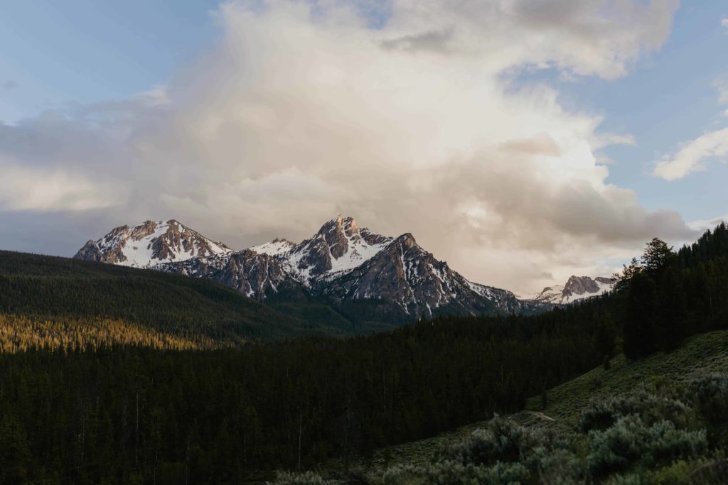 McGown Peak in Stanley, Idaho after a storm before a beautiful Idaho elopement