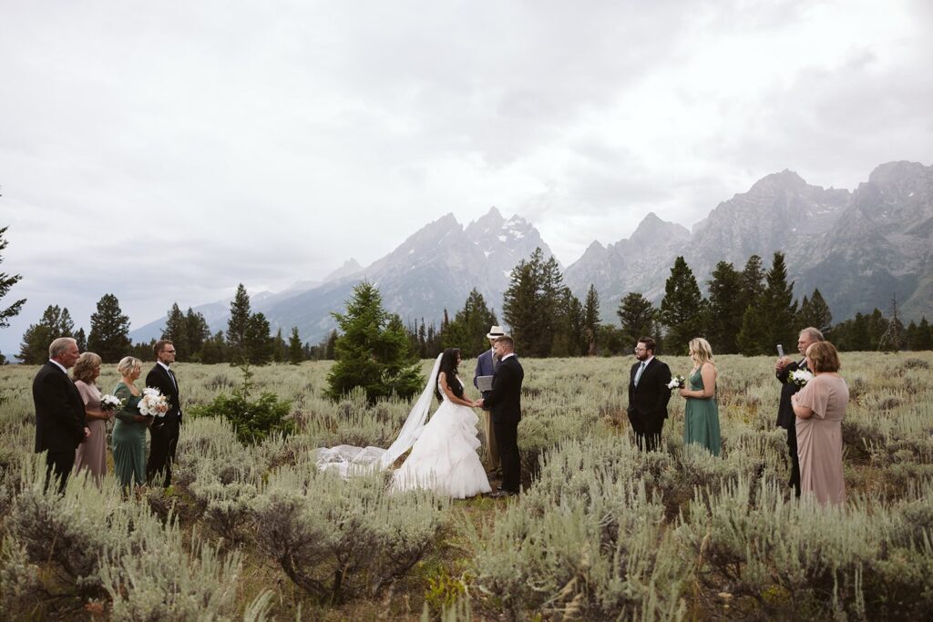 couples getting married at mountain view turnout in grand teton national park