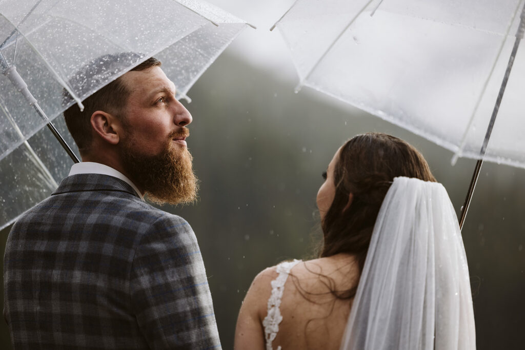 A couple during their elopement at Stanley Lake, Idaho in June